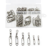 Natufish 50Pcs high-strength fishing swivels with ball-bearing snap clip